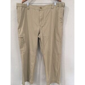 Dockers D3 Classic Men 42x30 Pant Beige Cargo‎ 100% Cotton Slider Waist Workwear